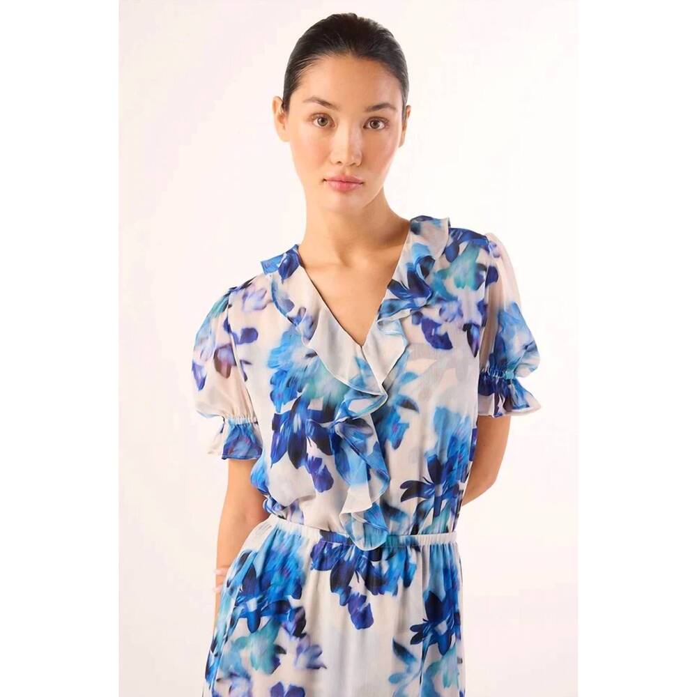 NEW MISA LOS ANGELES connie v-neck top in blurred bouquet